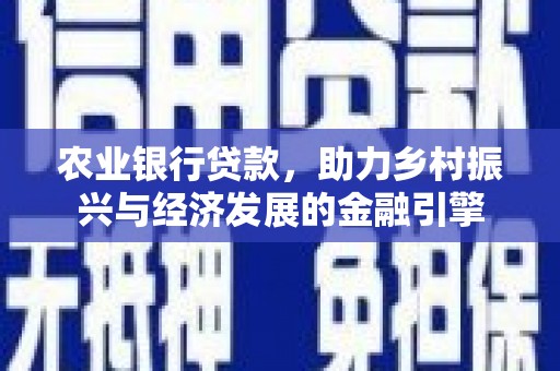 且末农业银行贷款，助力乡村振兴与经济发展的金融引擎