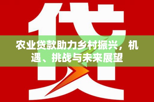 且末农业贷款助力乡村振兴，机遇、挑战与未来展望