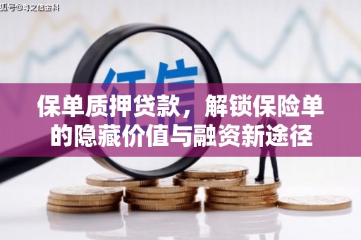 且末保单质押贷款，解锁保险单的隐藏价值与融资新途径