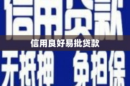 且末信用良好易批贷款