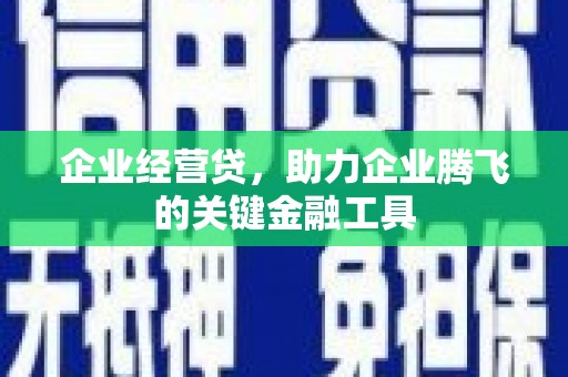 且末企业经营贷，助力企业腾飞的关键金融工具
