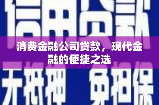 且末消费金融公司贷款，现代金融的便捷之选