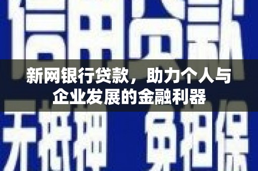 且末新网银行贷款，助力个人与企业发展的金融利器