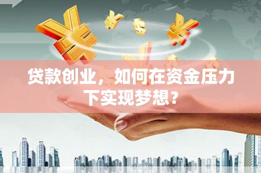 且末贷款创业，如何在资金压力下实现梦想？