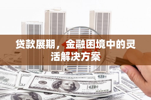 且末贷款展期，金融困境中的灵活解决方案