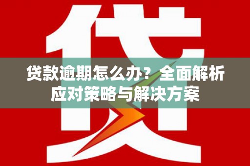 且末贷款逾期怎么办？全面解析应对策略与解决方案