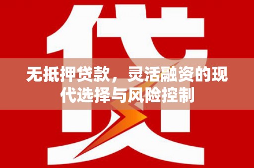 且末无抵押贷款，灵活融资的现代选择与风险控制