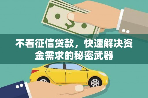 且末不看征信贷款，快速解决资金需求的秘密武器