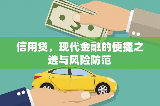 且末信用贷，现代金融的便捷之选与风险防范