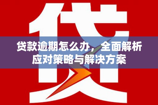 且末贷款逾期怎么办，全面解析应对策略与解决方案